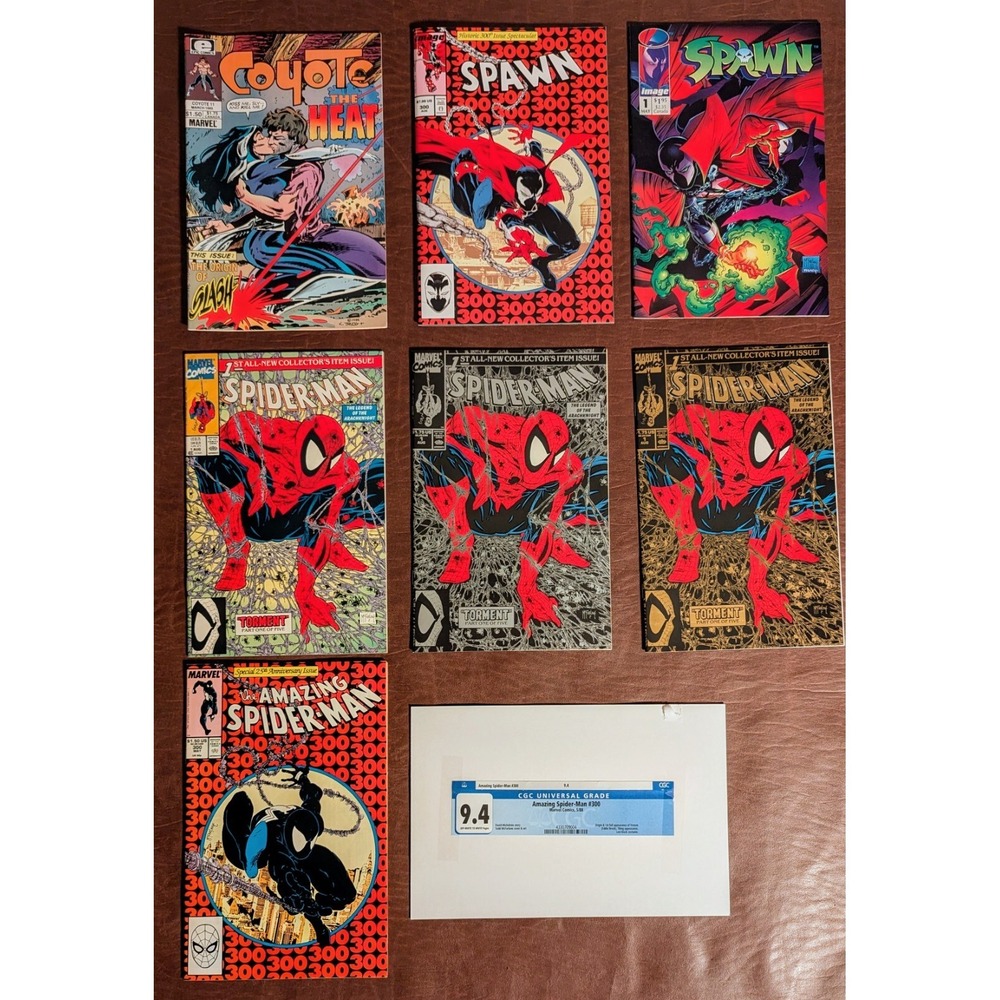 Todd McFarlane Comic Lot Spider-Man 300, Spawn 1 & 300, Torment x3, Coyote NM‎